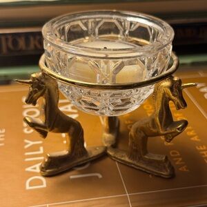 Unicorn candle or dish holder vintage